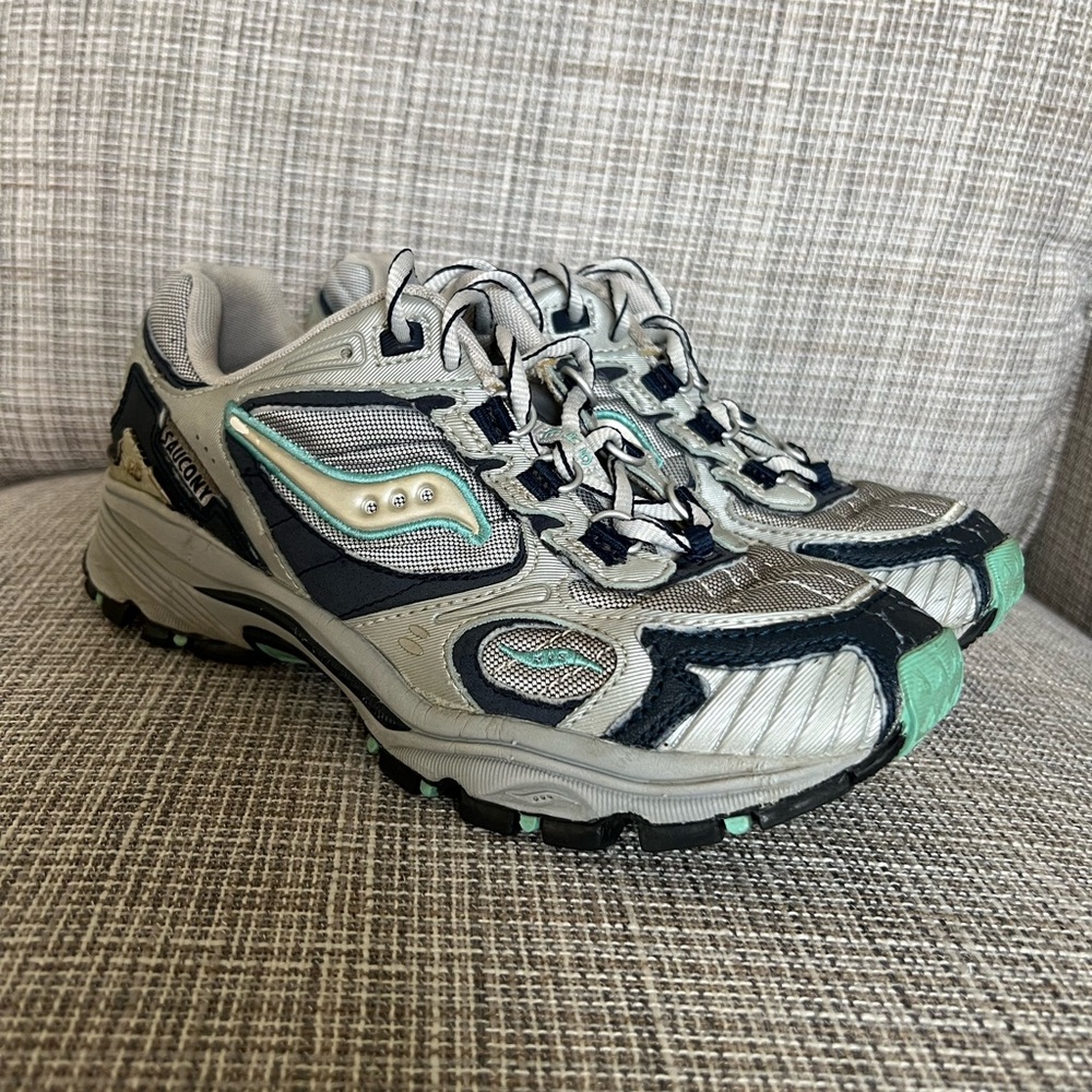 Saucony Gray and Mint Green Athletic Running Shoes